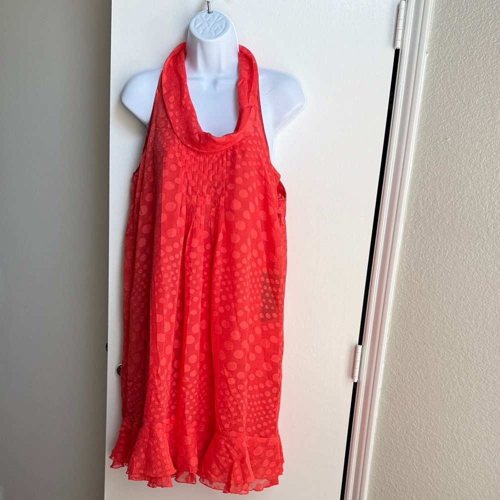 Orange Halter Neck Dress